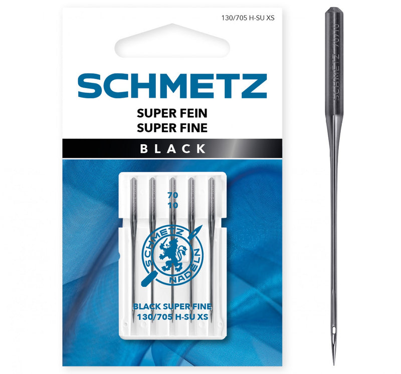 Black Super Fine Needles 70/10 by Schmetz