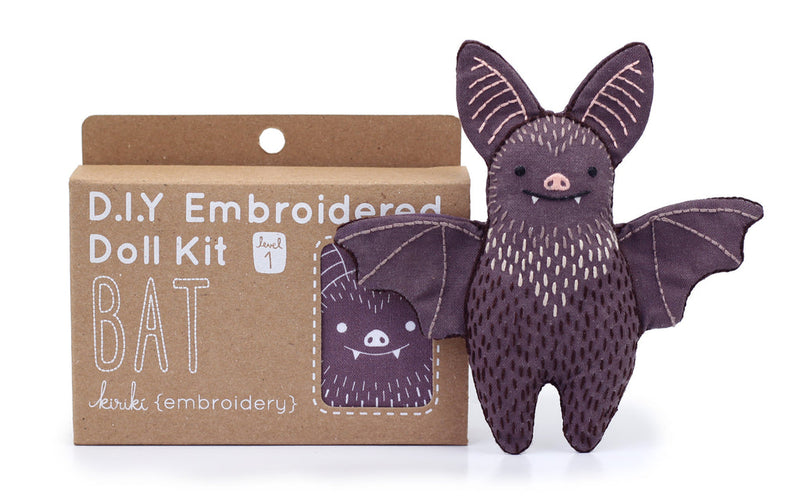 BAT D.I.Y. Embroidered Doll Kit from Kiriki Press