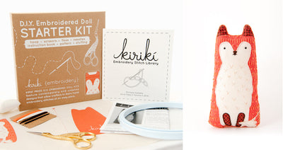 FOX D.I.Y. Embroidered Doll Kit from Kiriki Press