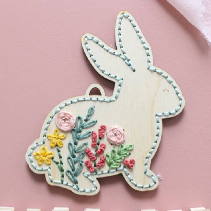 Spring Bunny DIY Wood Embroidery Kit from The HNB House