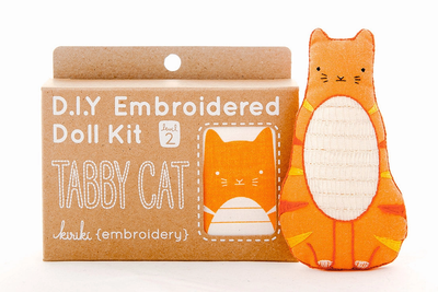 TABBY CAT D.I.Y. Embroidered Doll Kit from Kiriki Press