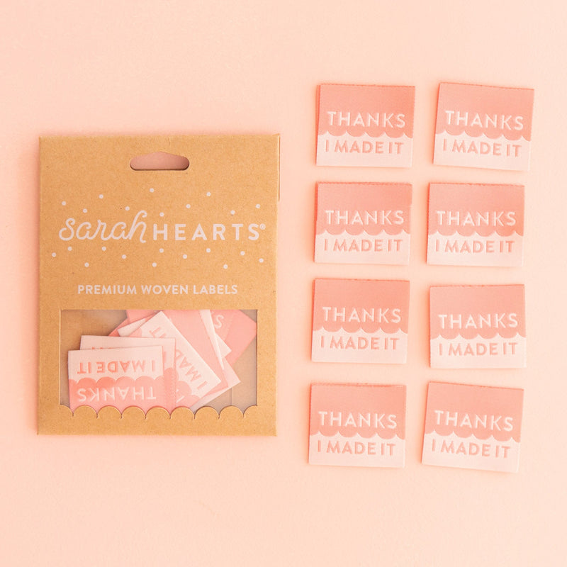 Thanks I Made It Coral Labels from Sarah Hearts