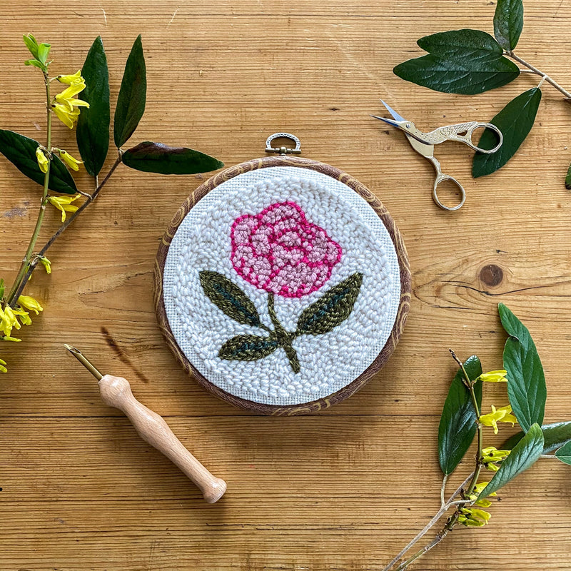 Pink Peony Begin to Punch Needle Kit from Urban Acres