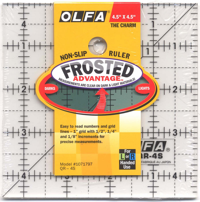 4.5" x 4.5" Frosted Acrylic Non-Slip Ruler by OLFA