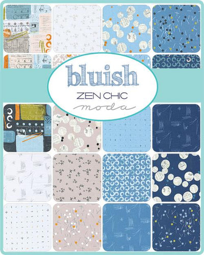 5" Charm Pack of Bluish by Zen Chic for Moda