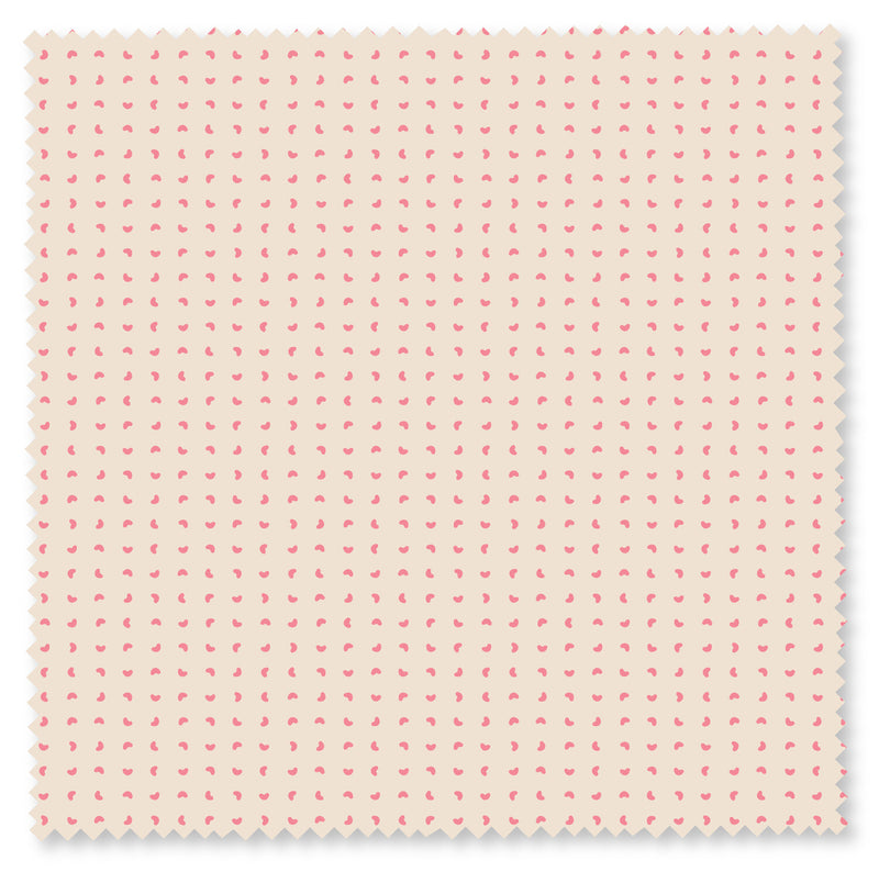 PINK ON NATURAL Beans Felicity Basics by Felicity Fabrics