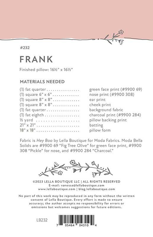 Frank Quilt Pattern by Vanessa Goertzen from Lella Boutique