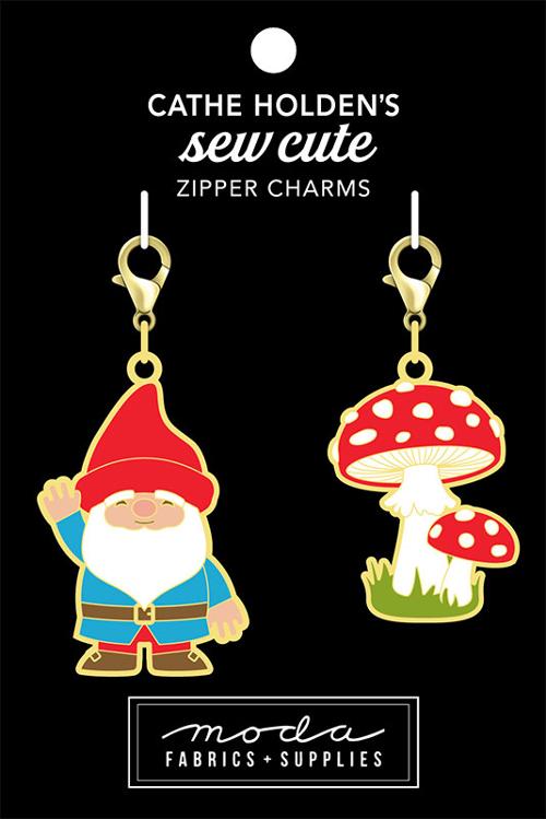 Gnome & Mushroom Zipper Pulls 2ct Cathe Holden&