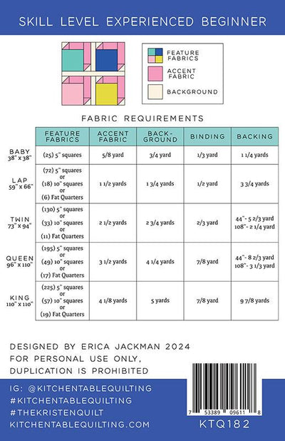 The Kristen Quilt Pattern by Kitchen Table Quilts