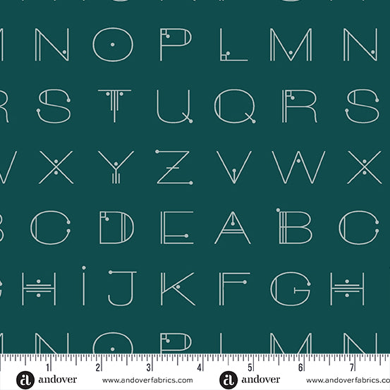 DEEP TEAL, Deco Letters - Scrawl by Giucy Giuce