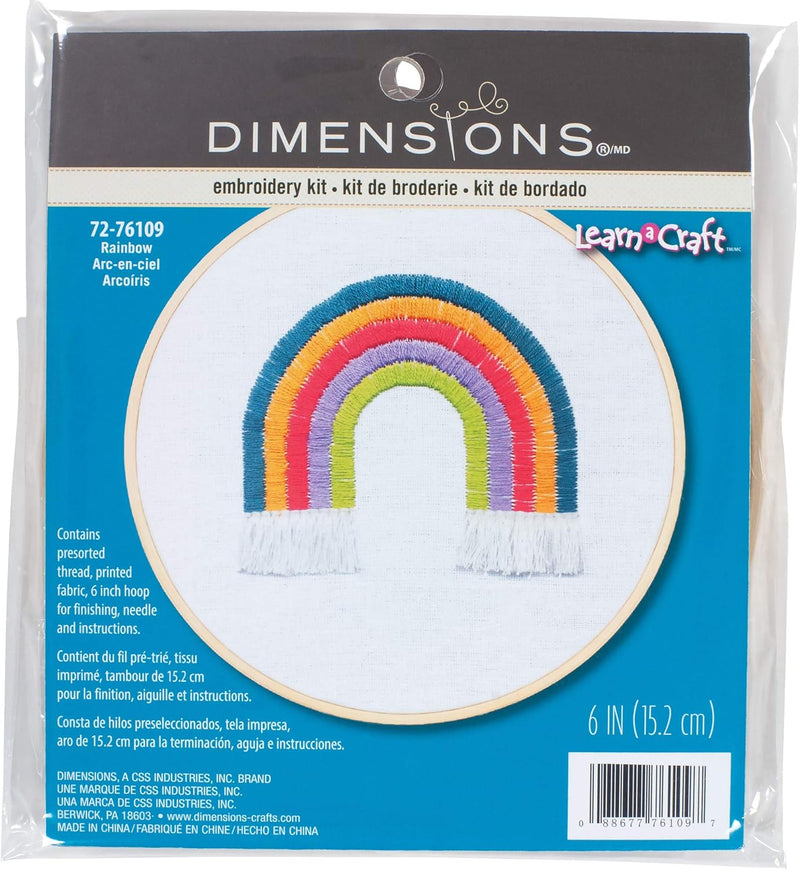 Dimensions Rainbow Embroidery Kit with 6" bamboo hoop