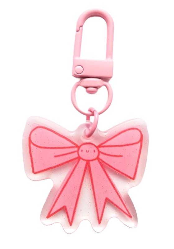 Glitter Charm Pink Bow Zipper pull by Lizzy House