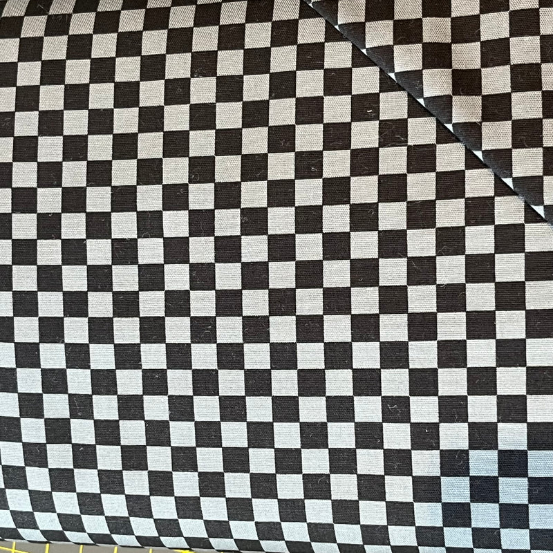 Black and White Checkerboard on Cotton Sheeting from Westex