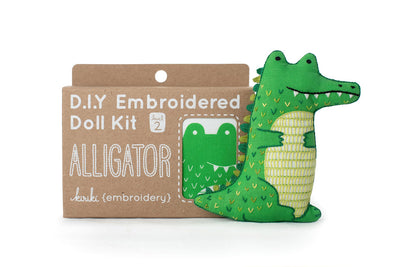 ALLIGATOR D.I.Y. Embroidered Doll Kit from Kiriki Press