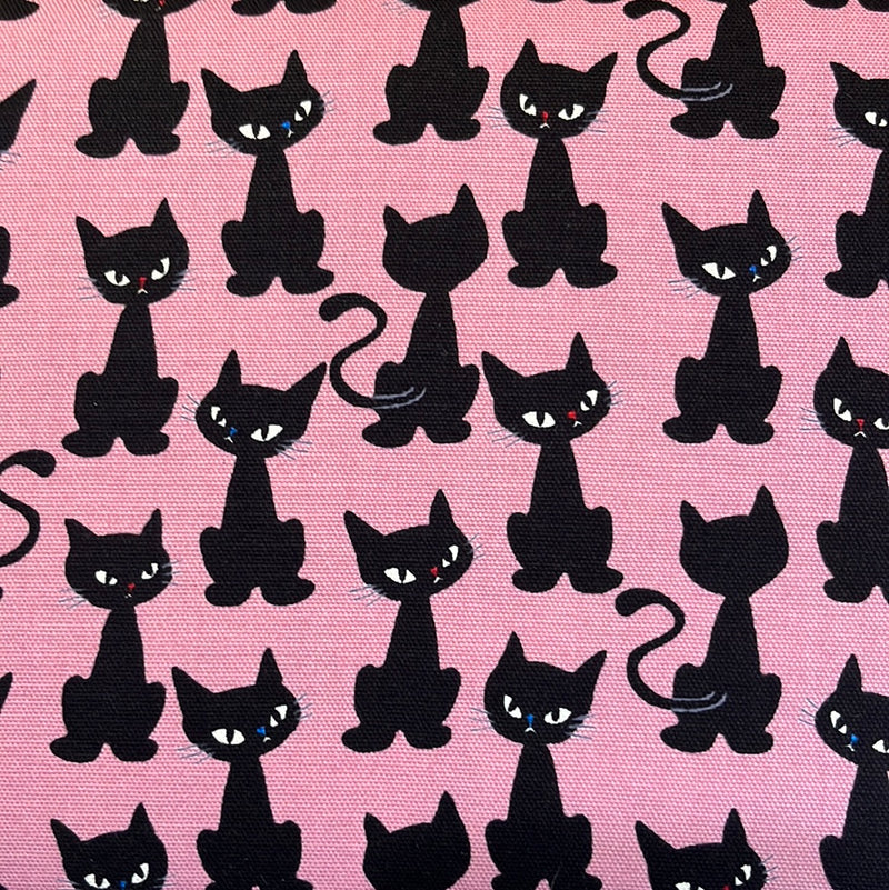 ROSE Black Cats Oxford Cotton from Hishiei