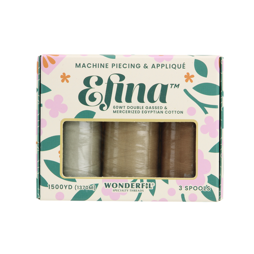 SANDSTONE Efina Wonderfil 60wt Egyptian cotton thread for machine piecing and appliqué