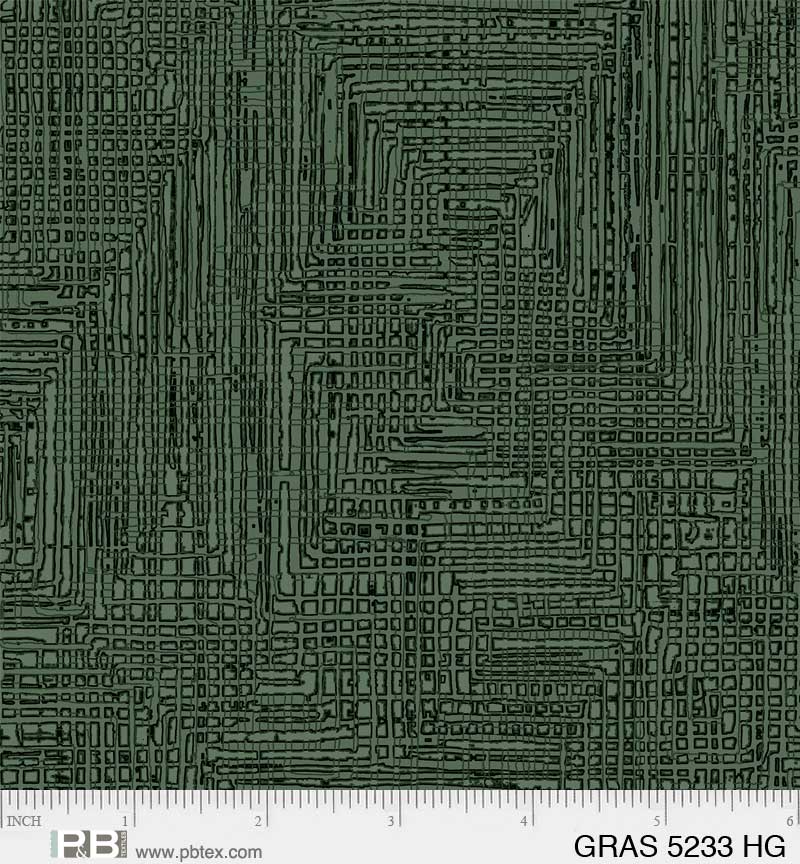 HUNTER GREEN Grasscloth Grass Roots from P&B Textiles