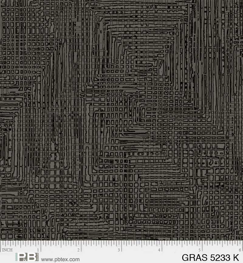 BLACK Grasscloth Grass Roots from P&B Textiles