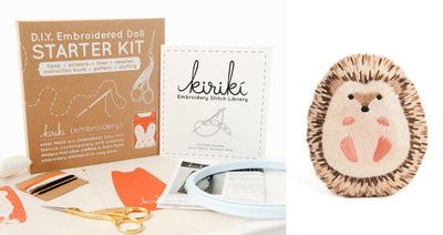 HEDGEHOG D.I.Y. Embroidered Doll Kit from Kiriki Press