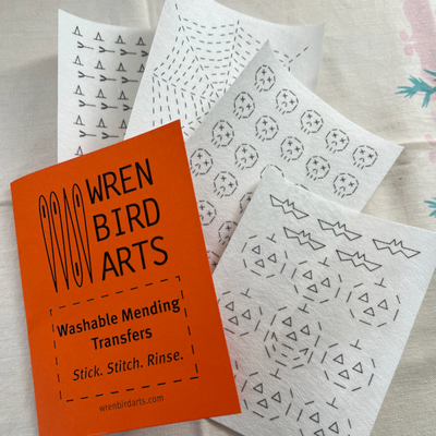 Wren Bird Arts Mending Embroidery Transfers