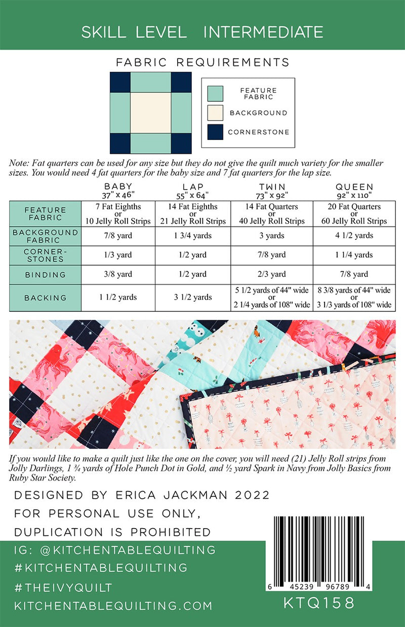 The Ivy Quilt Pattern from Kitchen Table Quilting