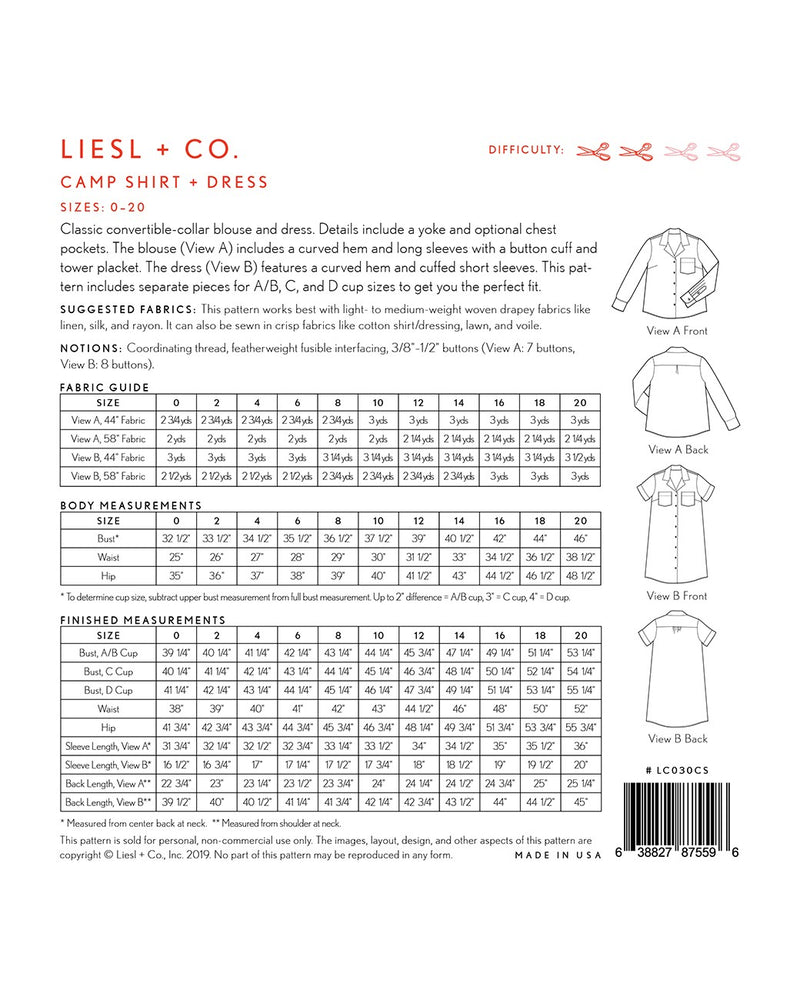 Camp Shirt & Dress from Liesl + Co