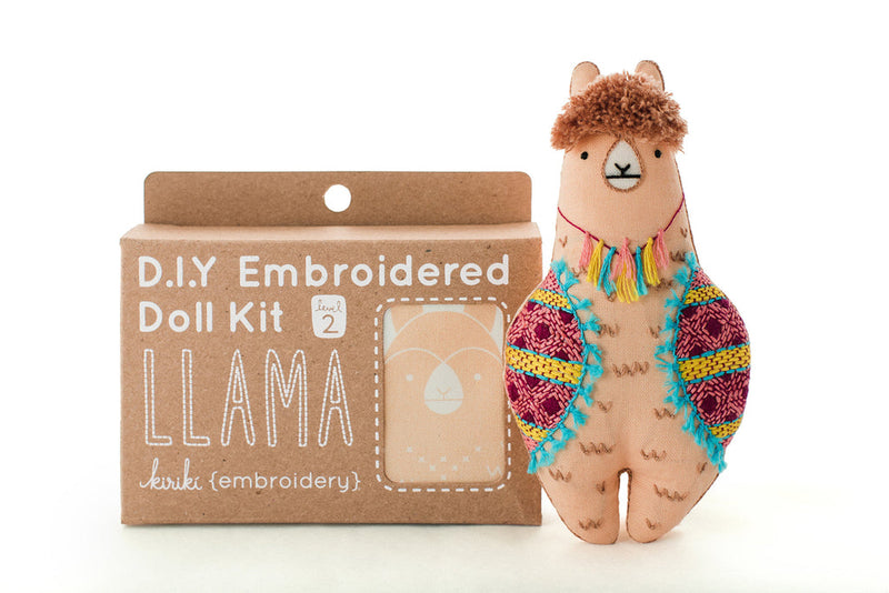 LLAMA D.I.Y. Embroidered Doll Kit from Kiriki Press