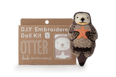 OTTER D.I.Y. Embroidered Doll Kit from Kiriki Press