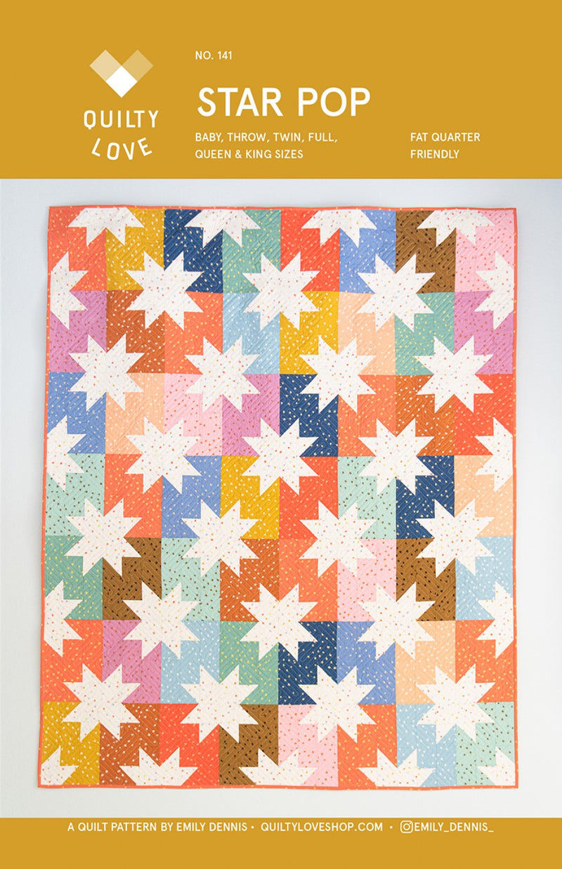 Star Pop Quilt Pattern by Emily Dennis of Quilty Love