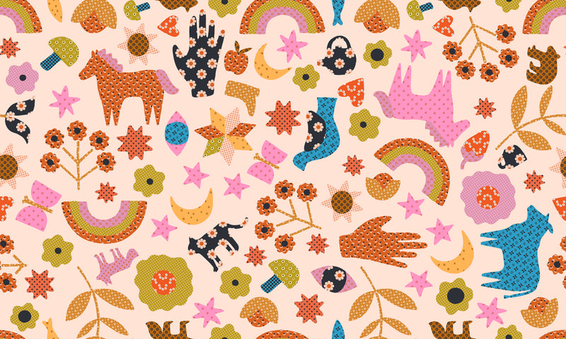 PEACH Appliqué Menagerie from Meadow Star by Alexia Marcelle Abegg for Ruby Star Society