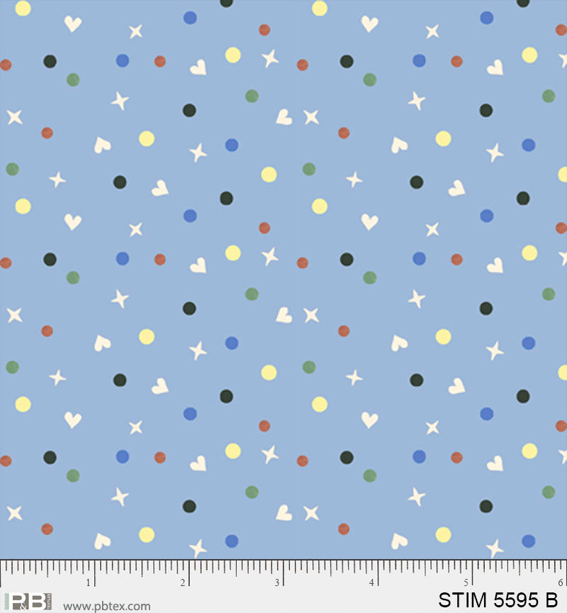 HAPPY DOT BLUE Story Time by Jill McDonald from P&B Textiles