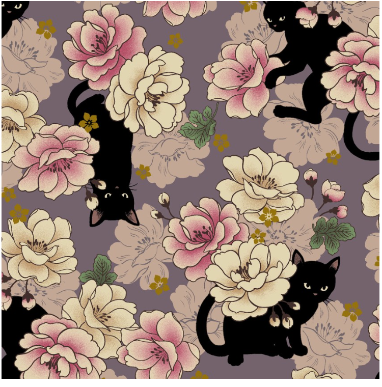 MAUVE/GOLD Neko Mini Metallic from Quilt Gate