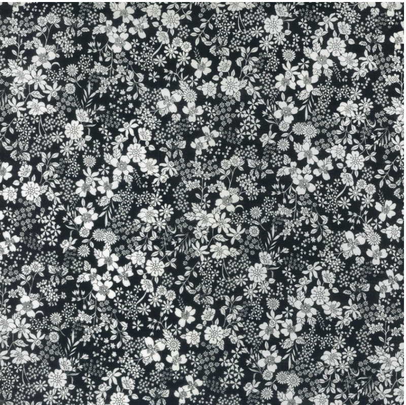 BLACK Floral Flownny  Lawn from KOKKA