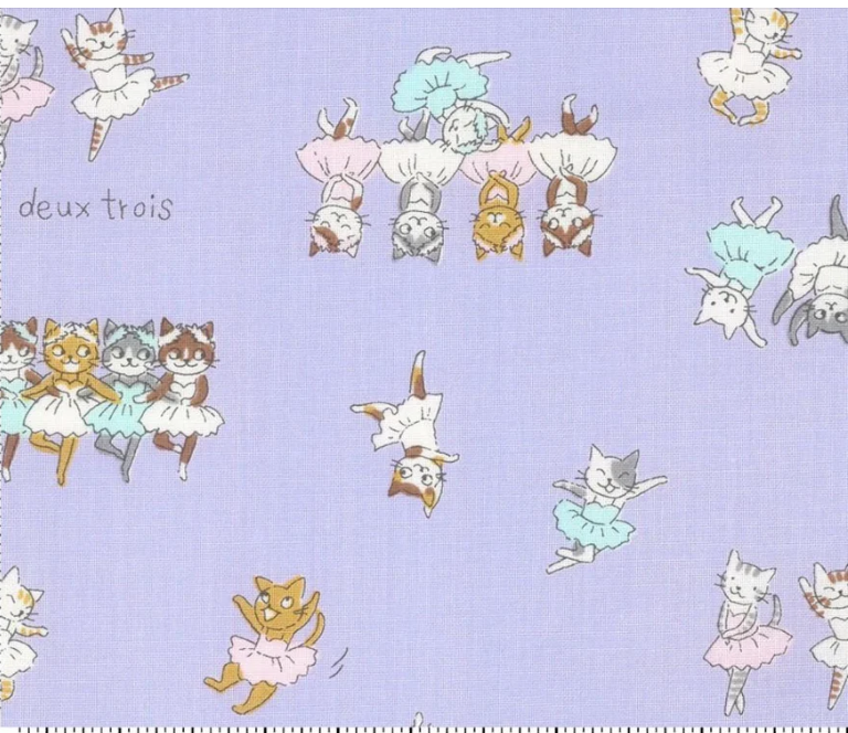 Ballet Dancing Cats cotton from Kokka