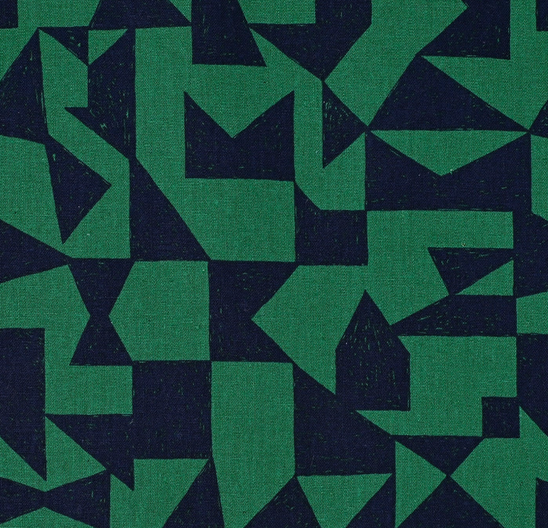 NAVY/GREEN Canvas Patch - Echino ni-co Linen Cotton Canvas, Echino from KOKKA