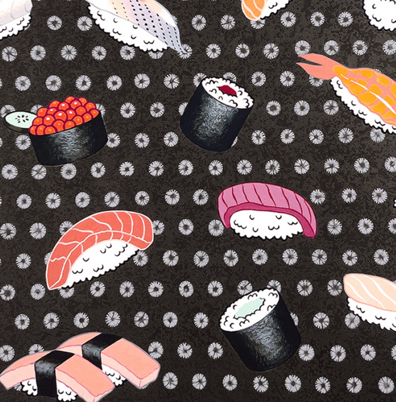 CHARCOAL Shibori Sushi From Alexander Henry