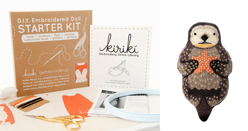 OTTER D.I.Y. Embroidered Doll Kit from Kiriki Press