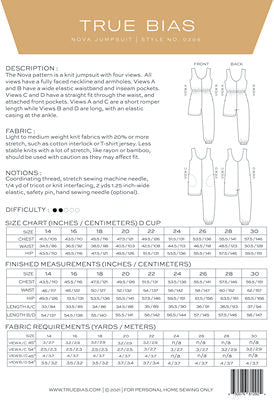 Nova Knit Jumpsuit Pattern from True Bias