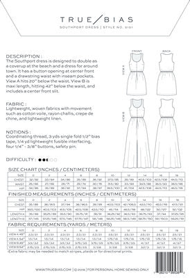 Southport Dress Pattern from True Bias