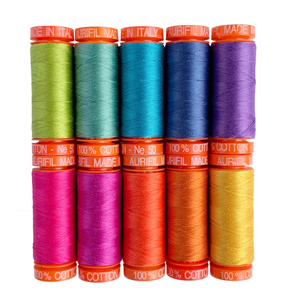 Tula Pink Dragon's Breath Thread Collection by Aurifil- 10 Small Spools 50wt Thread