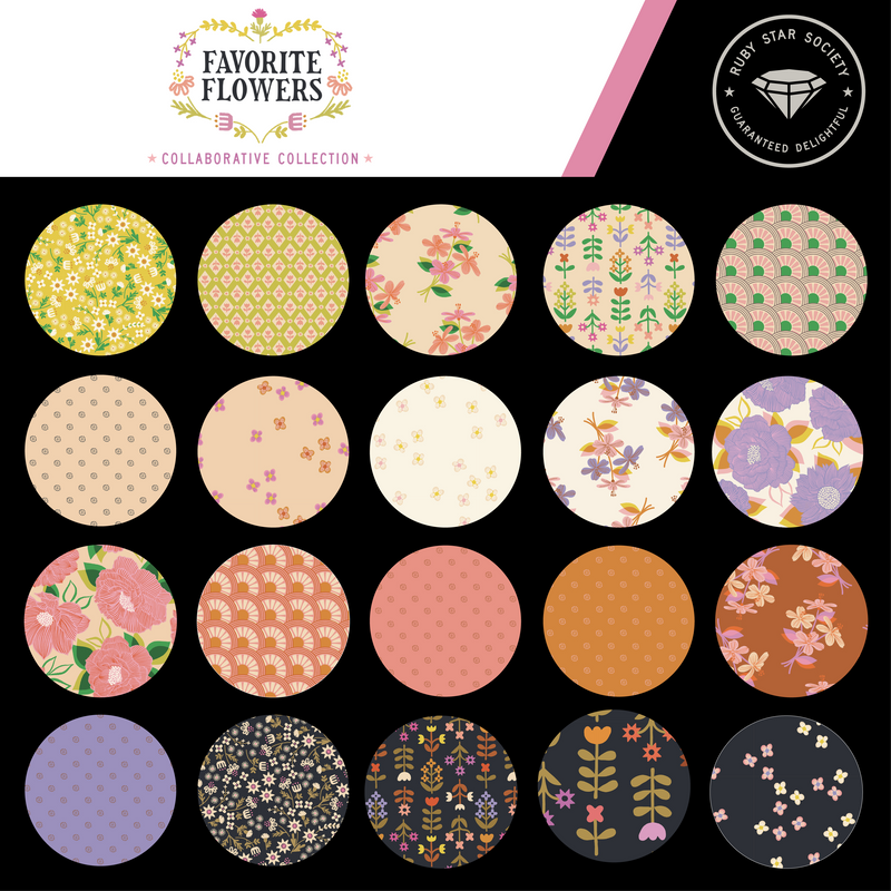 Fat Quarter Bundle of Favorite Flowers, A Collaborative Collection for Ruby Star Society