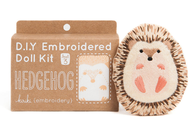 HEDGEHOG D.I.Y. Embroidered Doll Kit from Kiriki Press