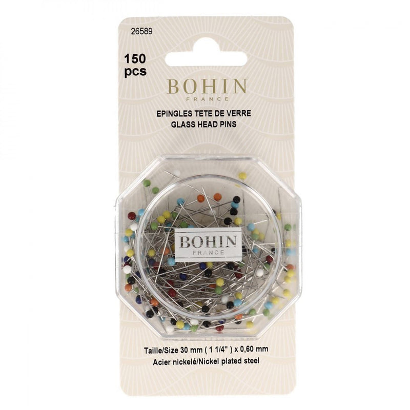 Glass Head Pins 1 1/4in 150ct  from Bohin