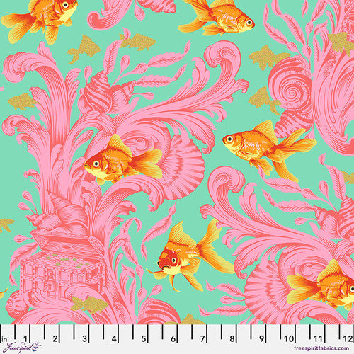 BLOSSOM, Treading Water from Metallic Besties by Tula Pink