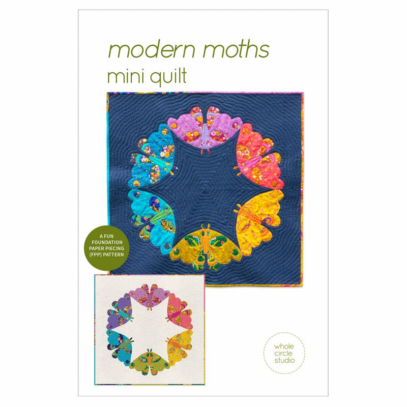 Modern Moth Mini Quilt Pattern by Whole Circle Studio