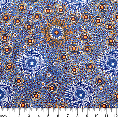 COPPER BLUE Onion Dreaming Rayon by Doris Inkamala, M&S Textiles Australia
