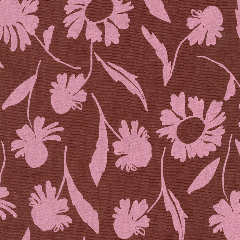 BORDEAUX Dried Florals, Riverbend from Anna Graham on Essex Linen/Cotton