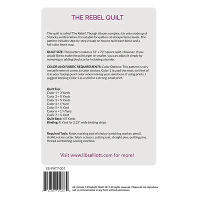 The Rebel Quilt Pattern by Libs Elliott