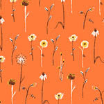 BURNT ORANGE Wildflowers, Far Far Away 3 by Heather Ross