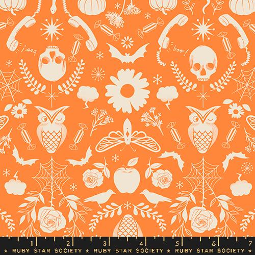 PUMPKIN Creepy Damask from Good Spirits, A Collaborative Collection for Ruby Star Society